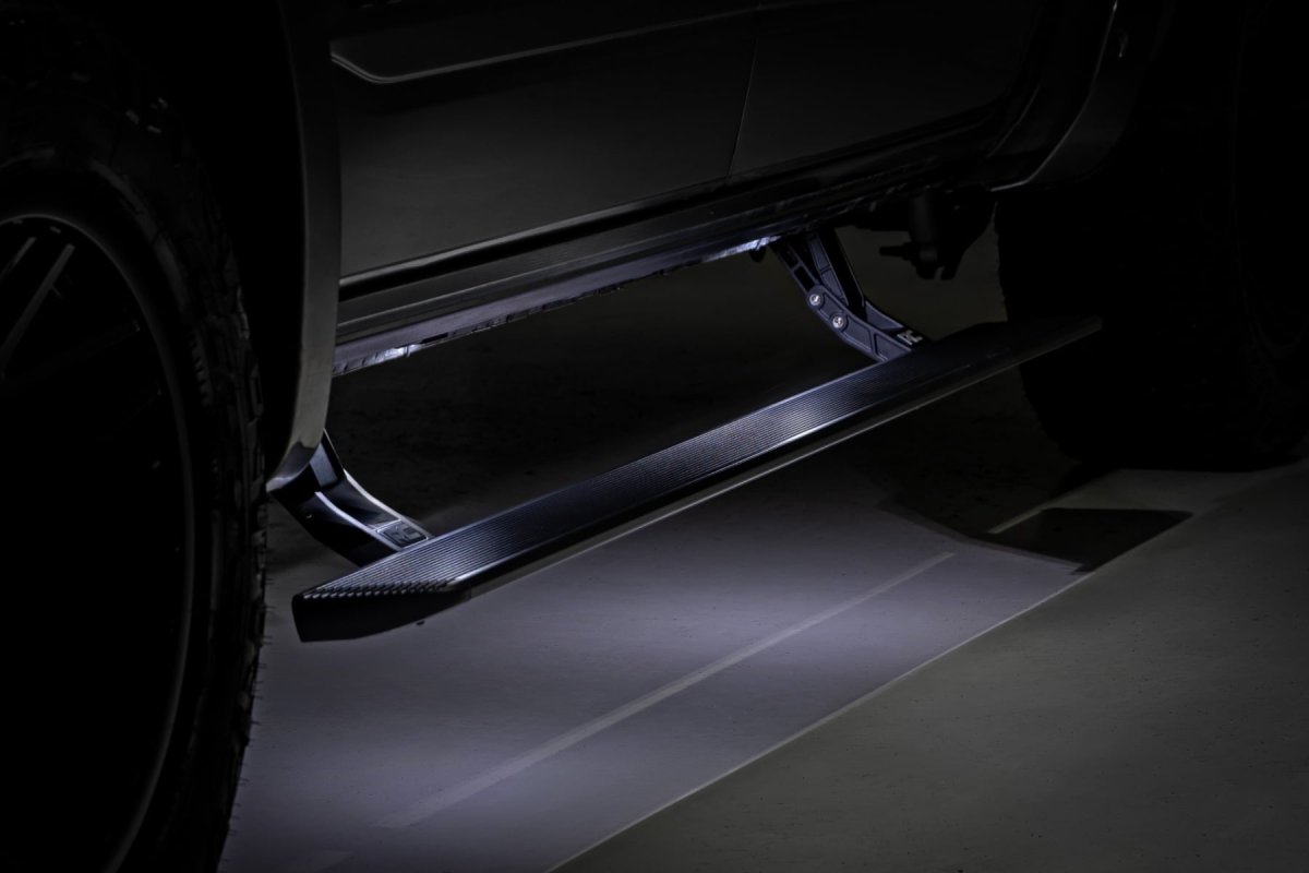 Ford F-150 Lightning Power Running Boards - Rough Country - HT-Series - 4WD - '22-'26